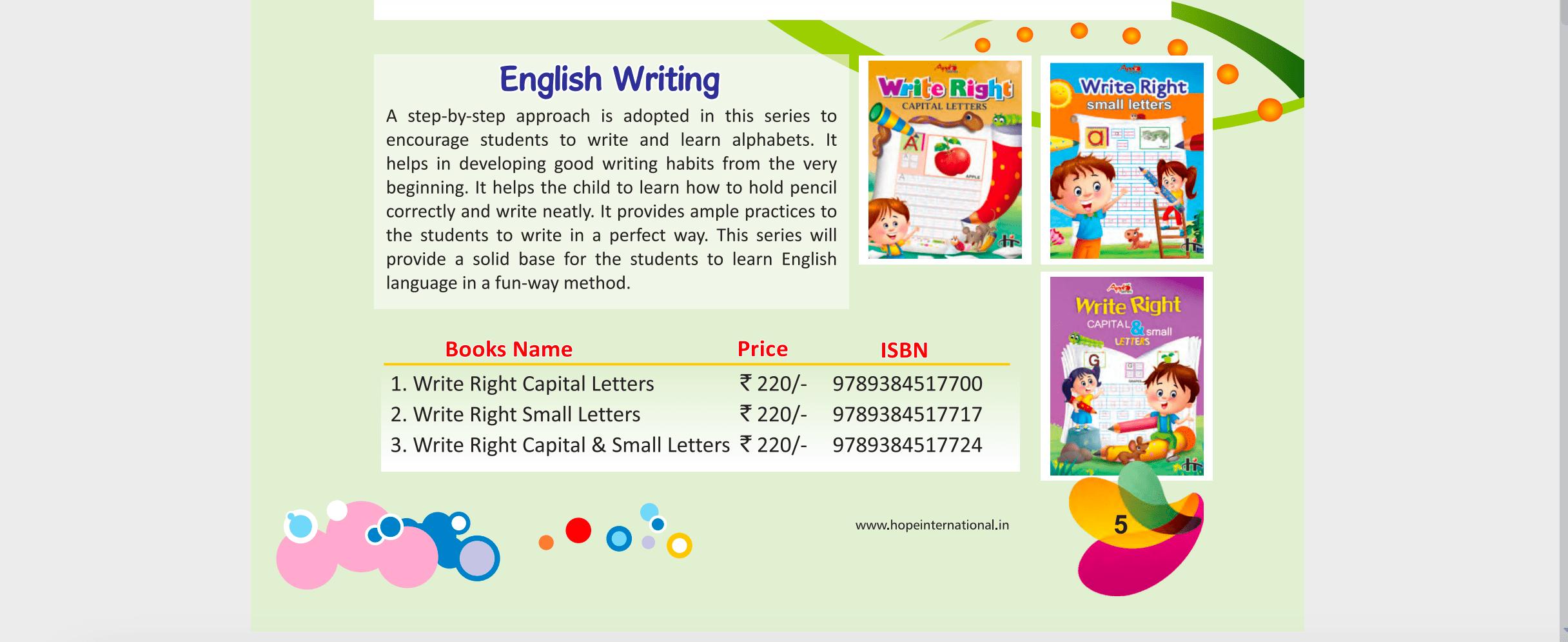 Hope International Write Right Capital Letters