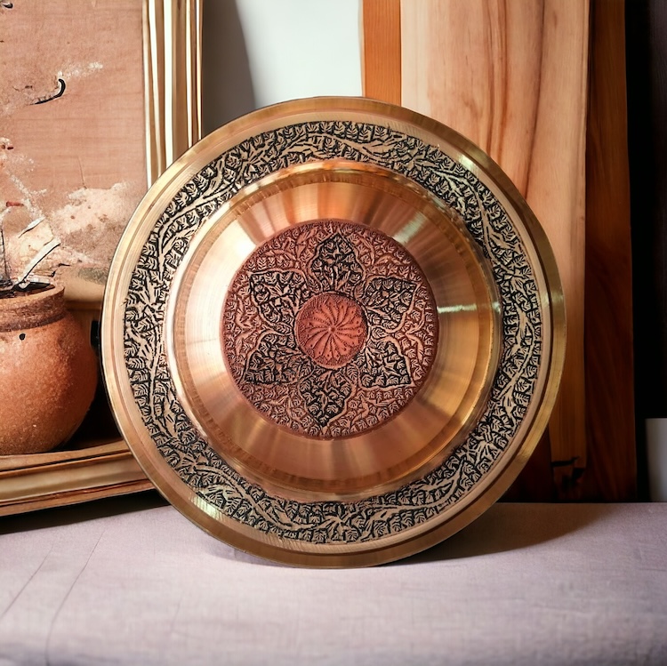 Kashmiri Copperware (Kandkari Work) Plates