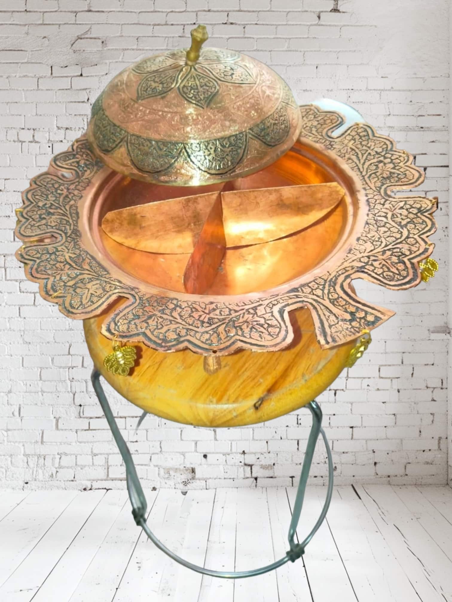 Kashmiri Copperware (Kandkari Work) Fresh Dry Fruit Bowl