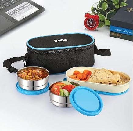 Cello Exe Steel ECO Lunch  High Grade S.S Tiffin With Jacket